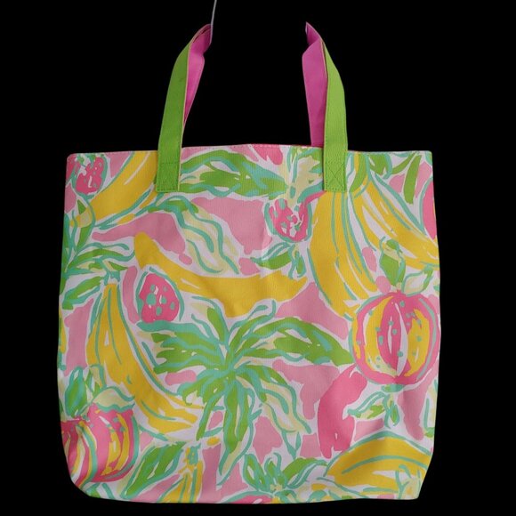 Lilly Pulitzer / Este Lauder Strawberry Banana Carryall Tote Bag Beachy Resort C - Picture 2 of 9